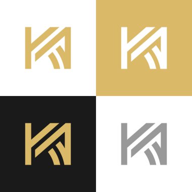 KA harf logo tasarım şablonu, vektör illüstrasyon simgesi