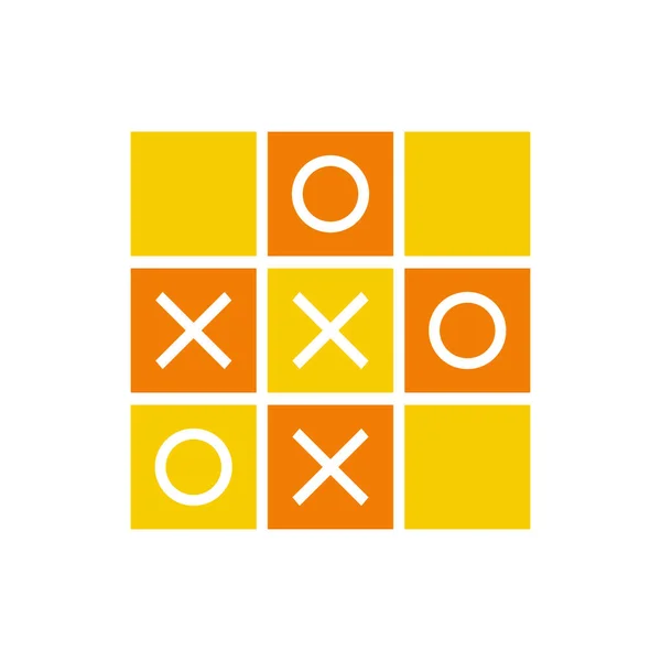 Orange Color Tic Tac Toe Icon Design Mini Game Illustration — Stock Vector