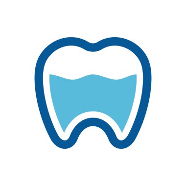 Taze diş bakım logosu şablonu, diş ve su ikonu tasarımı, ağız yıkama sembolü - vektör