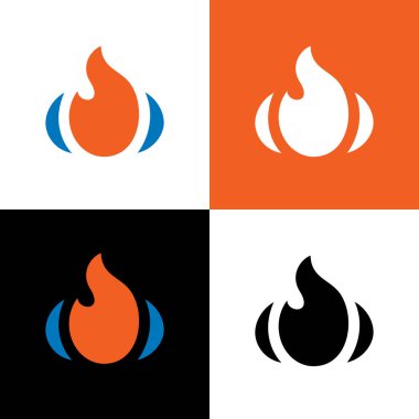 Ateş alevleri logosu, vektör illüstrasyon tasarımı