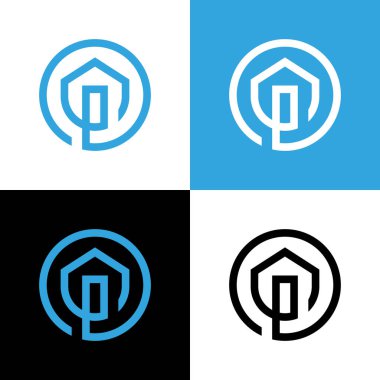 Soyut ev logosu tasarım şablonu, bir satır sanat evi simgesi tasarımı - Vektör