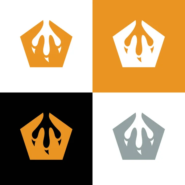 Vogelkralle Logo Set Hühnerpfote Symbol Design — Stockvektor
