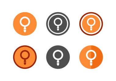 Büyüteç cam logo tasarım ögeleri, bul ya da ara simgesi - Vektör