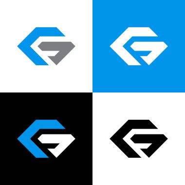 Baş harf G altıgen logo tasarım şablon elementleri - Vektör