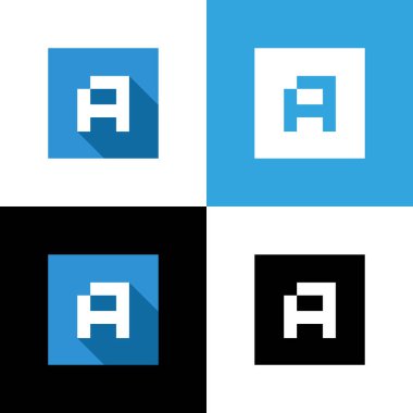 Düz Harf A simge tasarımı, vektör illüstrasyonu