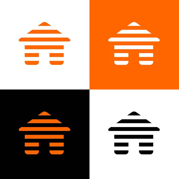 Abstrato Home Logo Design Template Elements Símbolo Casa Digital Vetor — Vetor de Stock