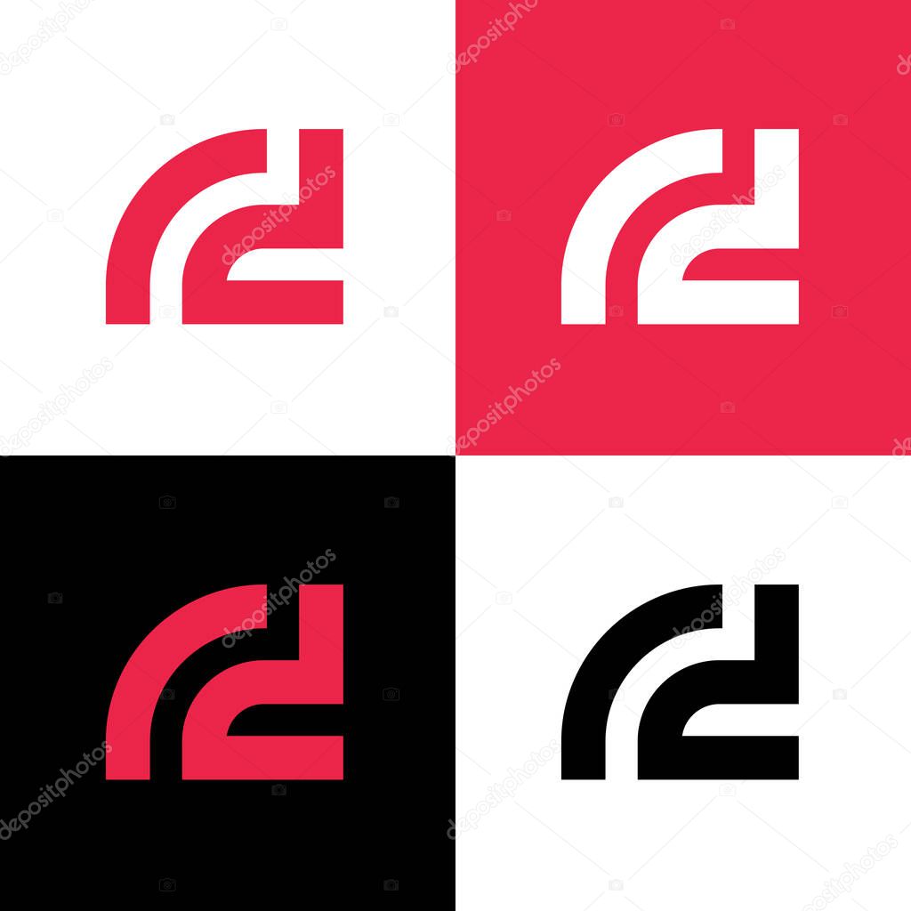 Initial letter rd logo design template elements, vector illustration design
