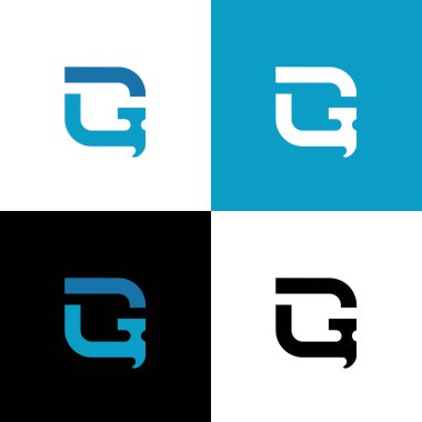 G harfi ve çekiç logo şablonu, tamirci vektör sembolü, ikon tasarımı