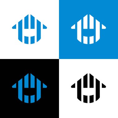Eşsiz soyut ev logosu, akıllı dijital ev sembolü