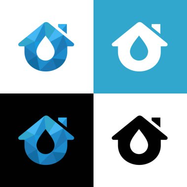 Su damlası ve logo tasarım şablonu elementleri, su ev sembolü - Vektör