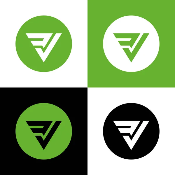 Abstract Початкова Літера Логотип Трикутні Форми Букви Задньому Плані Vector — стоковий вектор