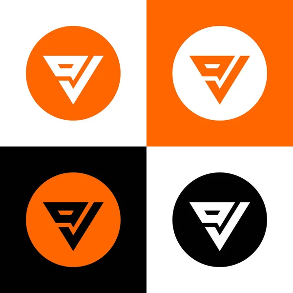 Lettera Logo Icona Design Forma Triangolo Tipografia Sfondo Cerchio Vettore — Vettoriale Stock