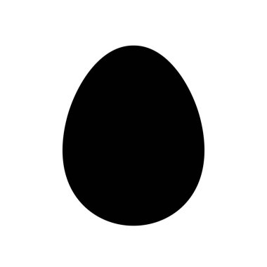 Yumurta basit simge tasarımı, vektör yumurta silueti, siyah renk çizimi