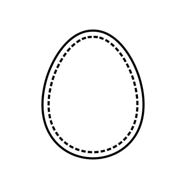 Dikilmiş yumurta şekli, çerçeve veya kenar çizimleri, çizgi çizimi - vektör