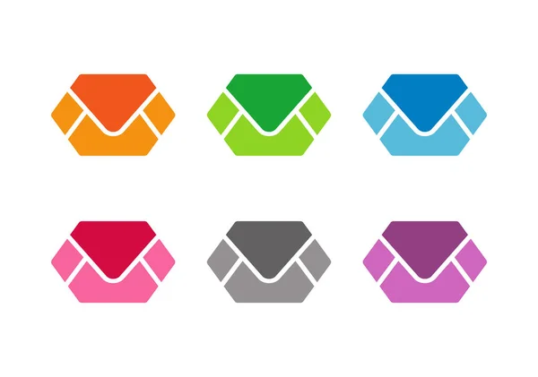 Шаблон Логотипу Конверта Дизайн Іконок Пошти Символ Смс Вектор — стоковий вектор