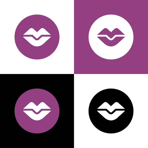 Logo Symbol Für Menschliche Lippen Grafische Elemente Kreisform Vector — Stockvektor