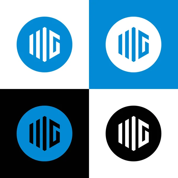 İlk MG veya WG harfi logo dizaynı - Vektör