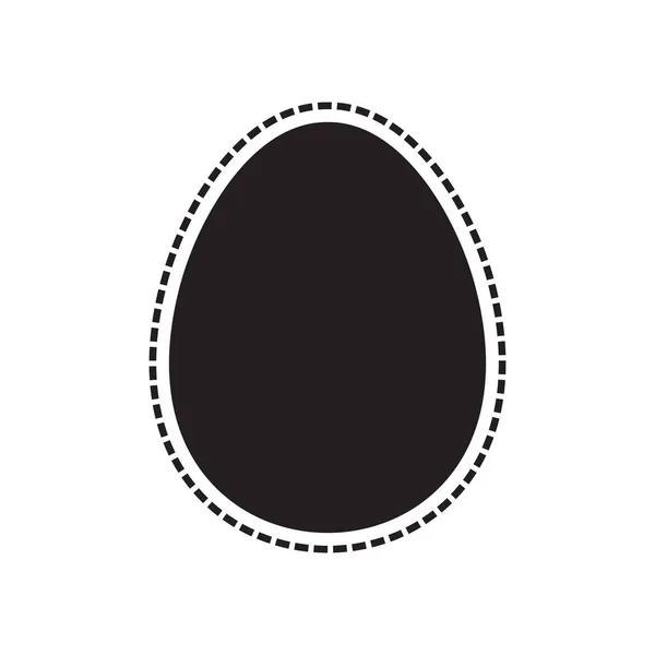 Συρραμμένο Σχήμα Αυγού Μαύρο Χρώμα Περίγραμμα Φόντο Διάνυσμα — Διανυσματικό Αρχείο