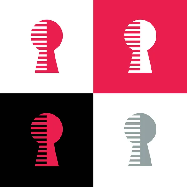 Abstraktes Schlüsselloch Logo Konzept Digitales Secure Icon Design Schloss Symbol — Stockvektor