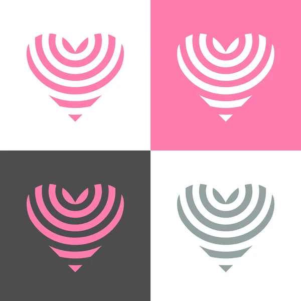 Vektor Herzform Abstraktes Liebessymbol Einzigartiges Logo Icon Design — Stockvektor