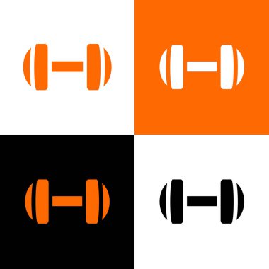 Dumbbell simge tasarımı, egzersiz dumbell sembolü, çalışma vektörü simgesi