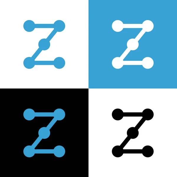 Brev Logo Design Mall Element Abstrakt Dot Anslutning Symbol — Stock vektor