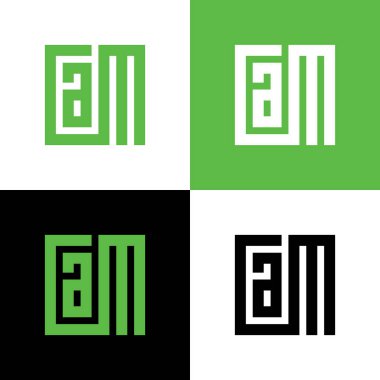 İlk harf Cam logo tasarım şablon elementleri, basit kare tipografi - Vektör