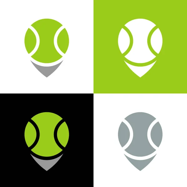 Kartenstift Und Tennisball Logo Symbol Vector — Stockvektor