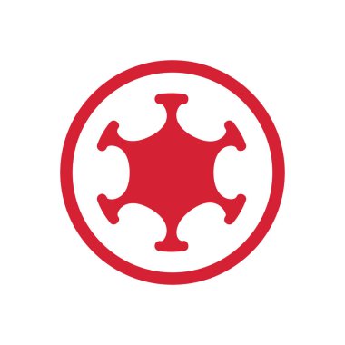 Mermercorona virüsünün soyut logosu, COVID 19 simge tasarımı