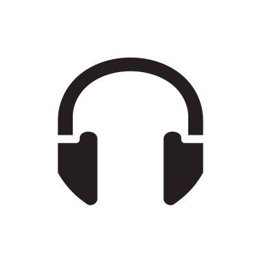 Kulaklık simgesi tasarımı, kulaklık sembolü, basit kulaklık logosu.