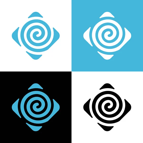 Girdap logo tasarım şablon elementleri, soyut spiral simge