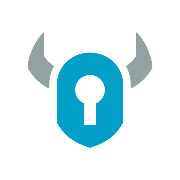 Ріг Ключ Елементи Дизайну Векторного Логотипу Шаблону Логотип Безпеки Viking — стоковий вектор