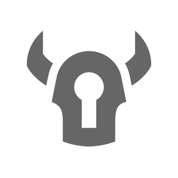 Bull Horn Och Nyckelhål Symbol Vektor Logotyp Ikon Designelement — Stock vektor