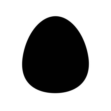 Beyaz arka planda izole edilmiş vektör yumurta siluetleri