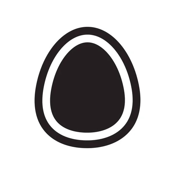 Siyah Renkli Yumurta Simgesi Tasarımı Düz Çizim — Stok Vektör