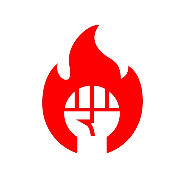 Ateş Logosu Şablonu Ateş Alevi Sıkılmış Sembolü Devrim Işareti Irade — Stok Vektör