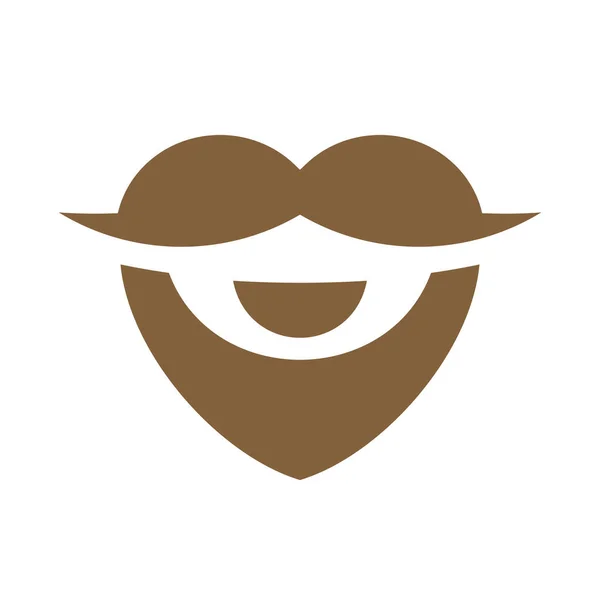 Barba Amante Logotipo Diseño Plantilla Elementos Hombre Bigote Icono Barba — Archivo Imágenes Vectoriales