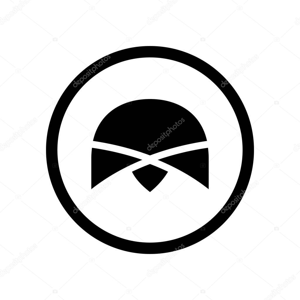 Blangkon hat icon, indonesian tradition cap, javanese black blangkon  vector symbol