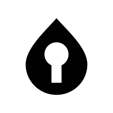 Su damlası ve anahtar deliği sembolü, vektör logo simgesi tasarımı