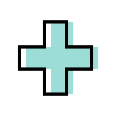 Soyut çapraz sembol, pozitif logo tasarımı