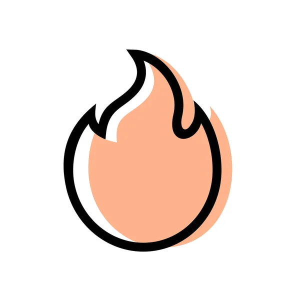 Vuur Vlam Logo Pictogram Ontwerp Template Elementen Vector — Stockvector