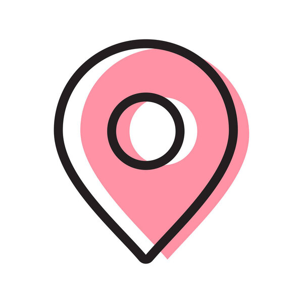 Location point logo design, gps pointer symbol, map pin icon - vector