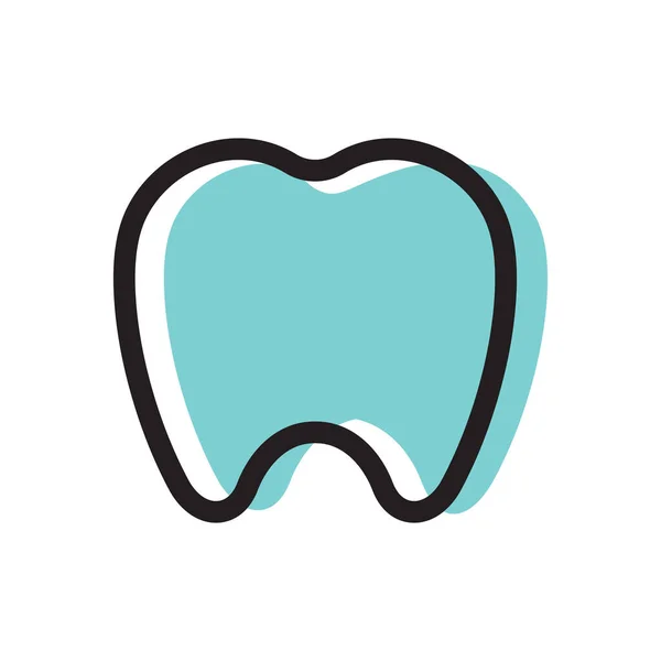 Zahnsymbol Desgin Einfaches Zahnsymbol Isoliert Auf Weißem Hintergrund — Stockvektor