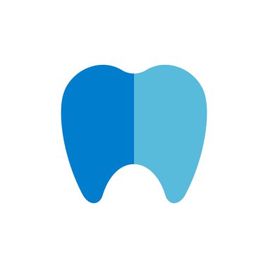 Diş vektörü simgesi, düz tasarım biçimi, beyaz arkaplanda izole edilmiş diş simgesi