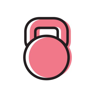 Düz biçim illüstrasyonunda basit kettlebell, vektör logo simgesi tasarımı