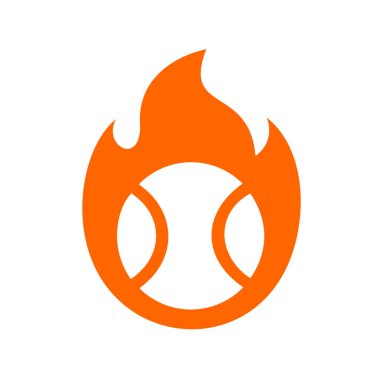 Ateş ve tenis topu logosu tasarım şablon elementleri - Vektör