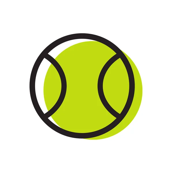 Desgin Simple Logo Pelota Tenis Aislado Sobre Fondo Blanco — Vector de stock