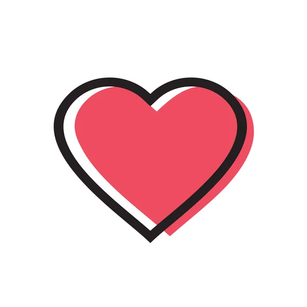 Red Heart Logo Template Love Icon Design Vector — Stock Vector