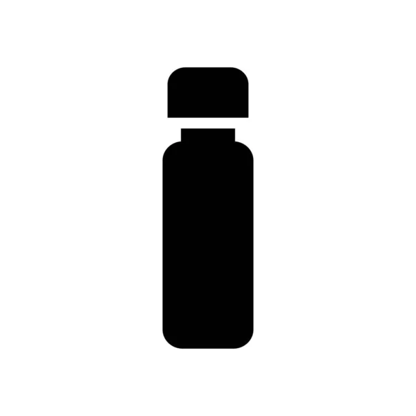 Silueta Botella Medicina Color Negro Botella Vitamina Ilustración Diseño Icono — Archivo Imágenes Vectoriales