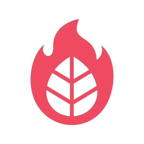 Blad Brandvlam Logo Pictogram Ontwerp Template Elementen Vector — Stockvector